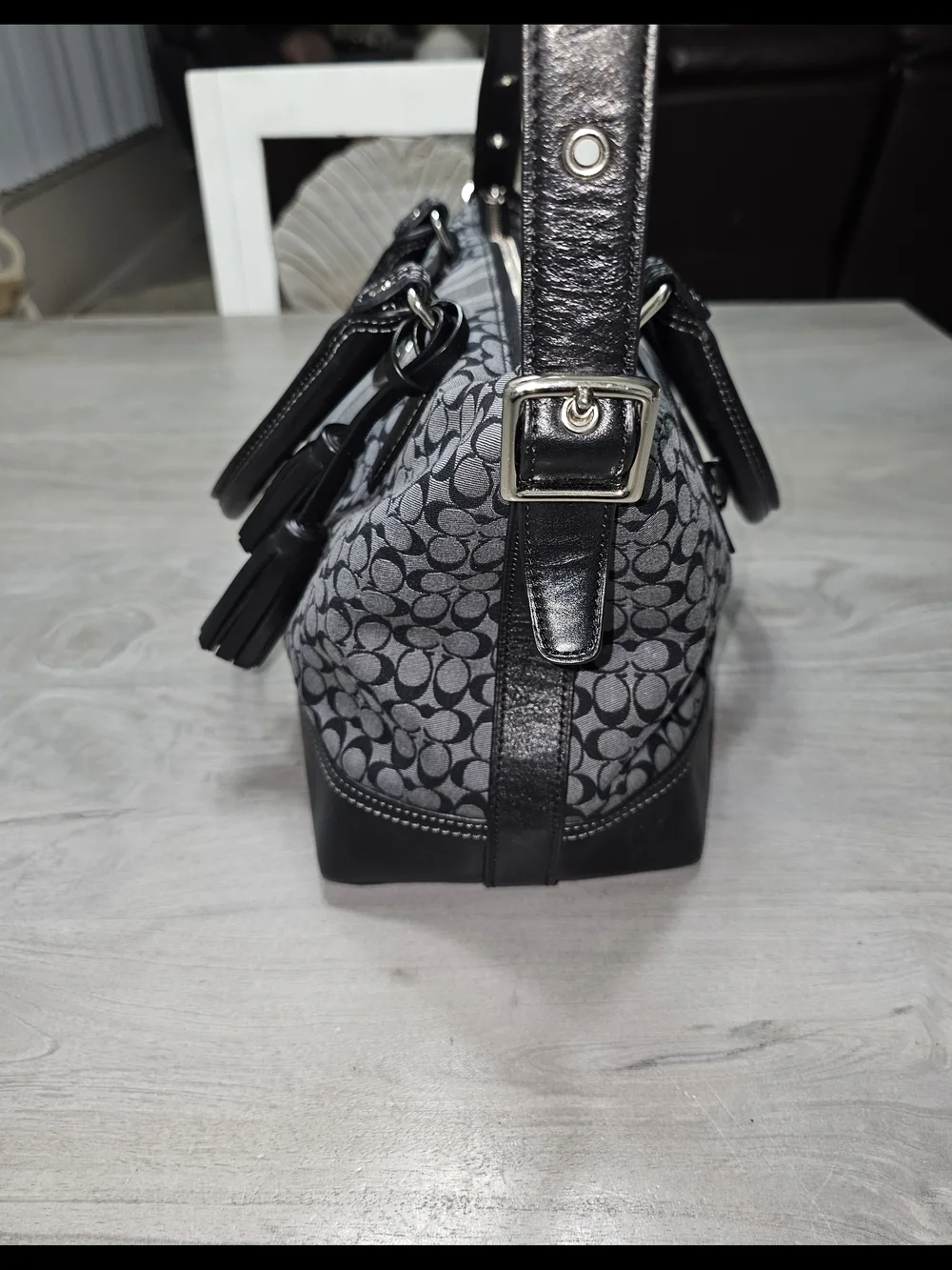 Coach Signature Legacy Stripe Molly Satchel with Tassel - Picture 6 of 14